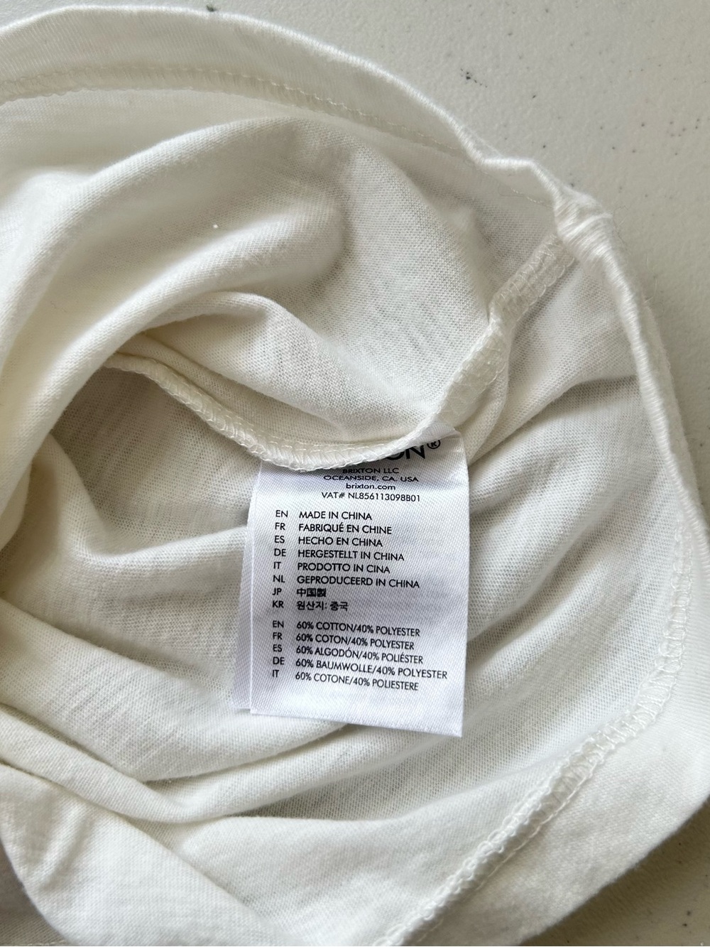 Brixton Coors T Shirt Small Off White Premium Fit New - Picture 6 of 7